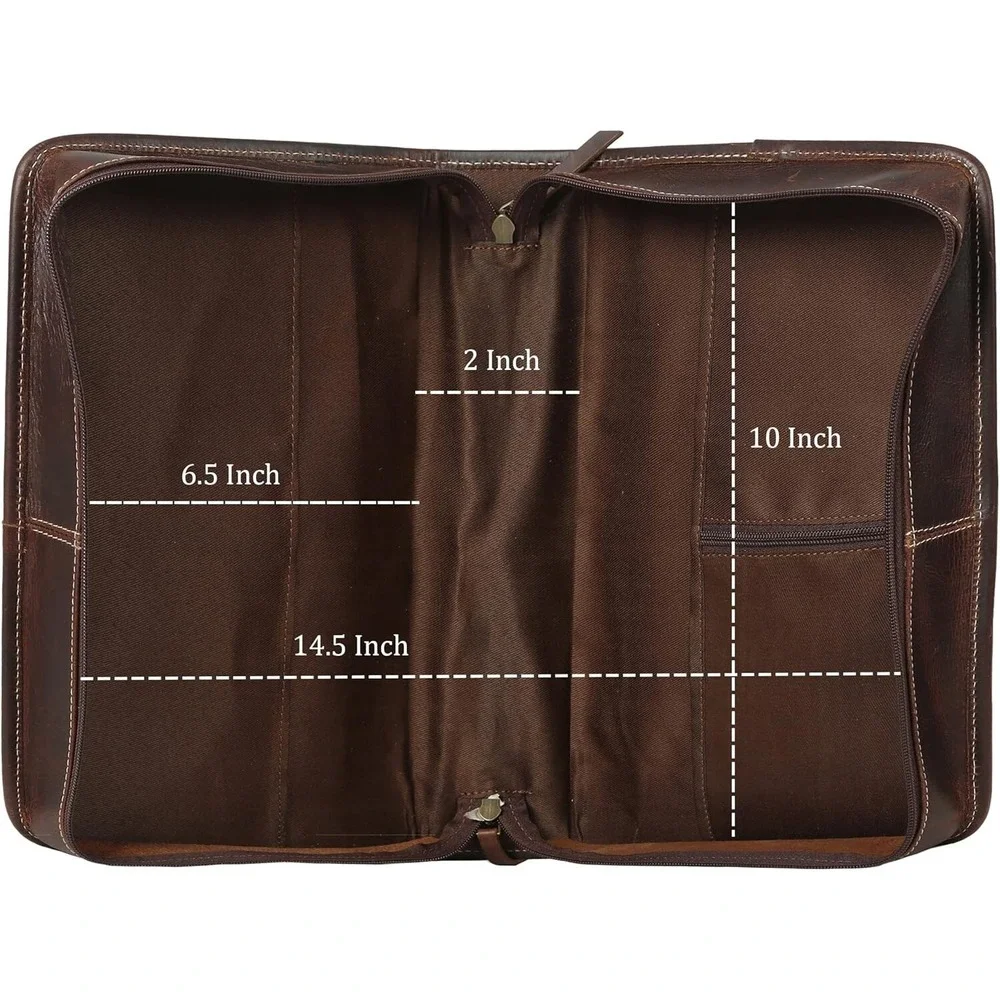 Leather Bible Cover w/ Handle & Pocket – Small Book or Planner Holder‎ Case